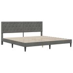 vidaXL Cadre de lit avec matelas Gris foncé 180 x 200 cm Velours