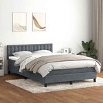 vidaXL Sommier à lattes de lit et matelas et LED gris foncé 140x210cm velours