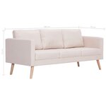 vidaXL Canapé à 3 places Tissu Crème