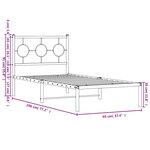 vidaXL Cadre de lit métal sans matelas avec tête de lit blanc 90x190cm