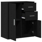 vidaXL Buffet avec tiroir Chêne noir 60 x 31 x 70 cm Bois d'ingénierie