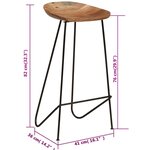 vidaXL Tabourets de bar lot de 2 bois d'acacia massif