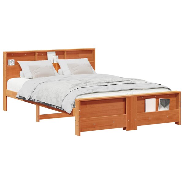 vidaXL Cadre de lit Brun cire 160 x 200 cm Bois d'ingénierie