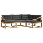 vidaXL Ensemble de canapés d'extérieur 3 pc Blanc et anthracite