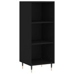 vidaXL Buffet haut Noir 34 5x34x180 cm Bois d'ingénierie