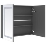 vidaXL Armoire de salle de bain à miroir LED gris 80x12x68 cm