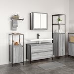 Ensemble de meubles de salle de bain 3 pièces vidaXL Gris Sonoma en bois d'ingénierie
