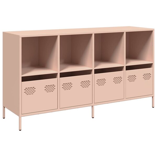 vidaXL Buffet rose 135x39x73 5 cm acier laminé à froid