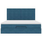VidaXL Cadre de lit ottoman avec matelas bleu foncé 180x200 cm velours