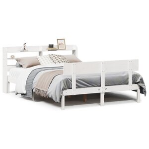 vidaXL Cadre de lit sans matelas blanc 120x190 cm bois de pin massif