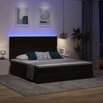 vidaXL Lit de rangement LED avec matelas Noir 180 x 200 cm Velours