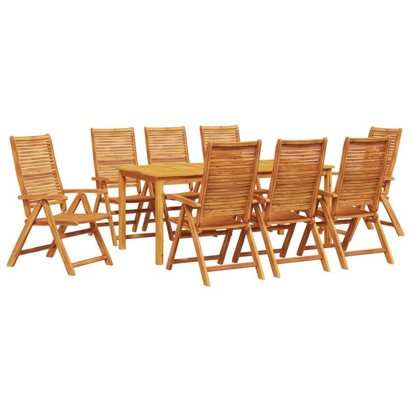 vidaXL Ensemble de salle à manger pour jardin 9 Pièces Marron