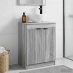 vidaXL Meuble de salle de bain avec évier Sonoma gris 54 x 35 x 83 cm