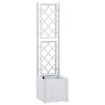 vidaXL Lit surélevé de jardin et treillis et système d'arrosage Blanc