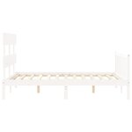 vidaXL Cadre de lit avec tête de lit blanc 120x200 cm bois massif