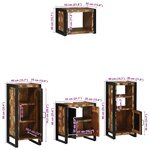 vidaXL Ensemble de mobilier de salle de bain avec étagère 4 Pièces