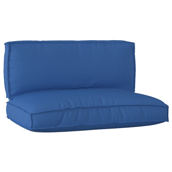 vidaXL Set de coussins de palette 2 Pièces Bleu royal 120 x 80 x 12 cm