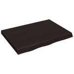 vidaXL Dessus de table marron foncé bois chêne massif traité