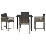 vidaXL Ensemble de salle à manger pour jardin 5 Pièces Gris polyrotin