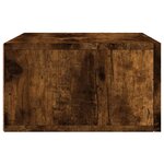 vidaXL Table de chevet murale chêne fumé 35x35x20 cm