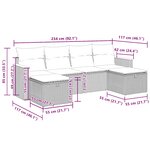 vidaXL Salon de jardin avec coussins 6 Pièces beige résine tressée