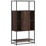 vidaXL Buffet haut chêne marron 68x35x139 cm bois d'ingénierie métal