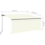 vidaXL Auvent rétractable manuel avec store 3 5x2 5 m Crème