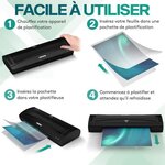 ACROPAQ 100 Pochettes de Plastification (20 x A4  A5  A6  40 x A8) 80 mic- 100 feuilles de Plastification Différentes tailles- bord arrondi