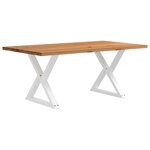 vidaXL Table à manger marron clair bois de chêne massif rectangulaire