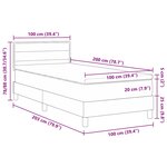 vidaXL Lit à ressorts avec matelas Crème 100 x 200 cm tissu
