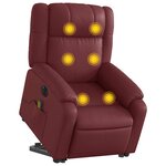 vidaXL Fauteuil inclinable de massage électrique rouge bordeaux