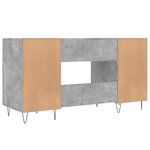Bureau table poste de travail meuble d'ordinateur informatique étude 140 x 50 x 75 cm bois d'ingénierie gris 02_0023835