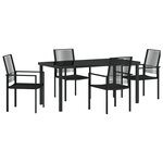 vidaXL Ensemble de 5 pièces de mobilier de jardin Noir PVC tressé