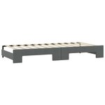 vidaXL Lit de jour avec gigogne et tiroirs gris foncé 100x200 cm tissu
