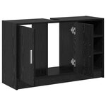 vidaXL Cabinet de Lavabo Chêne Noir 90x29x55 cm Bois d'Ingénierie