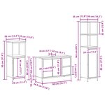 vidaXL Ensemble de meubles de salle de bain 3 pièces en bois d'ingénierie chêne fumé