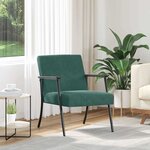 vidaXL fauteuil Vert foncé 59 x 75 x 78 cm Velours