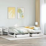 vidaXL Lit de jour avec gigogne et tiroirs sans matelas blanc 80x200cm