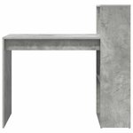 vidaXL Bureau Gris béton 108 x 55 x 103 5 cm Bois d'ingénierie
