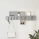 vidaXL Porte-manteau mural avec étagère Sonoma gris 100 x 12 x 43 5 cm