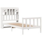 vidaXL Lit bibliothèque sans matelas blanc 75x190cm bois de pin massif