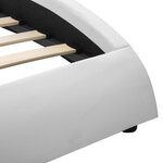 vidaXL Cadre de lit avec LED Blanc Similicuir 140 x 200 cm