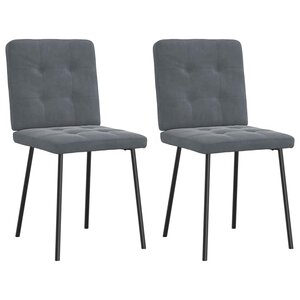 vidaXL Chaises à manger lot de 2 Gris foncé Velours