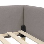 vidaXL Cadre de lit d'angle avec tête de lit Taupe 80 x 200 cm tissu