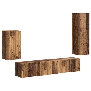 vidaXL Ensemble meuble TV 4 Pièces Bois ancien Bois d'ingénierie