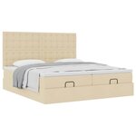 VidaXL Cadre de lit ottoman avec matelas crème 200x200cm tissu