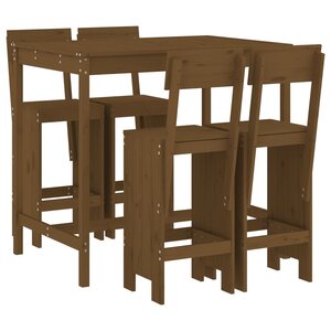 vidaXL Ensemble de bar de jardin 5 Pièces marron miel bois de pin massif
