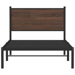 vidaXL Cadre de lit en métal sans matelas chêne marron 100x190 cm