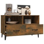 vidaXL Meuble TV Chêne fumé 80x36x50 cm Bois d'ingénierie
