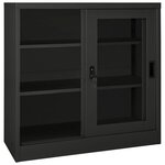 vidaXL Armoire à portes coulissantes Anthracite 90x40x90 cm Acier